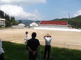 芸北中学校建設中校舎